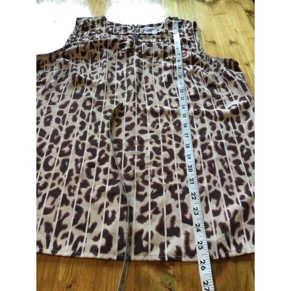 Cabi Leopard Animal Print Top Blouse Size M Sleeveless Mobwife Lightweight - Picture 9 of 9